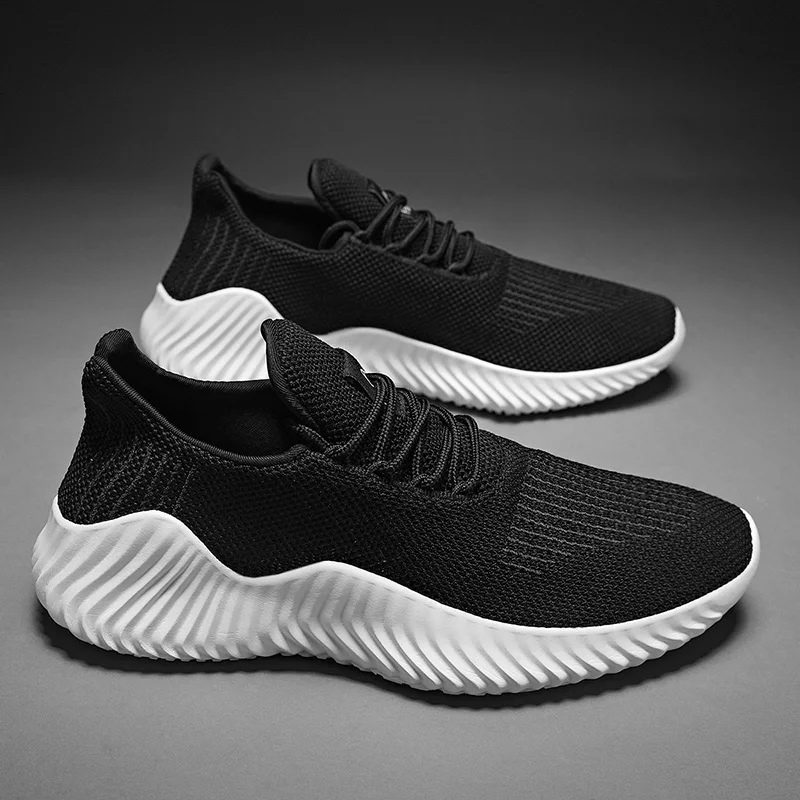 Hot Sale New Men Running Shoes Size 47 Outdoor Mesh Breathable White Men Sneakers Lightweight Black Walking Men Vulcanize Shoes