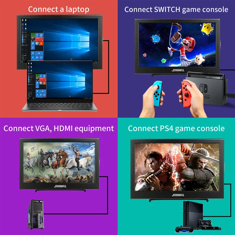 portable 10 1 inch 1920x1080p 2 in 1 computer monitor suitable for xiaomi ps4 raspberry pi windows gaming laptop switch free global shipping