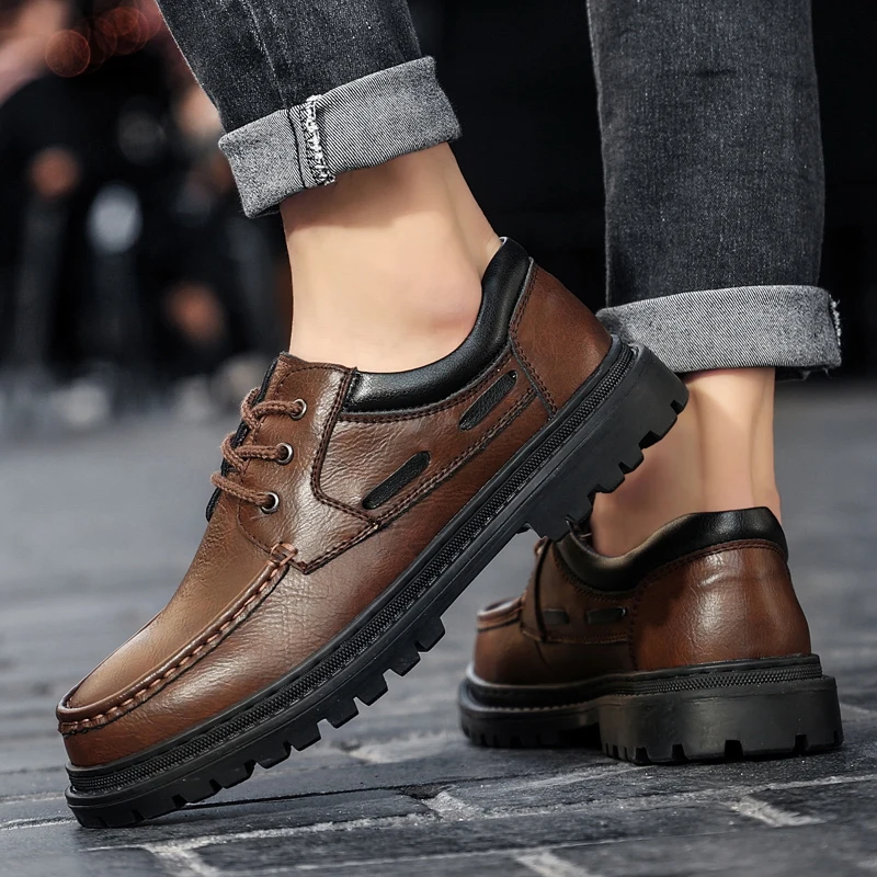 

Men Shoes Leather Casual Shoes Business Formal Shoes Vintage Men's Leather Shoes Luxury brand Shoes