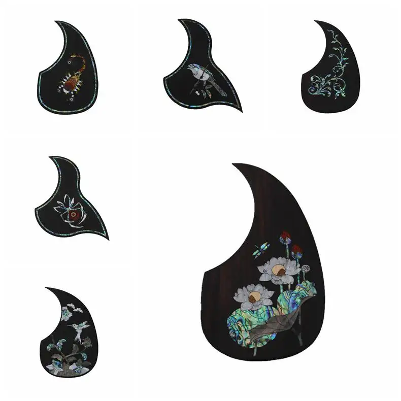 Pickguard de Violão Adesivo de Alta Acessórios para Guitarra Qualidade Peça Folk Violão Acústica Madeira Rosa Ébano 1