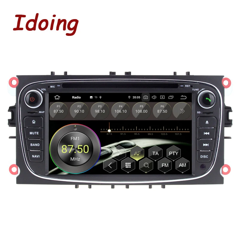 Idoing " 2 din Andriod 9,0 автомобильный Радио DVD мультимедийный плеер для FordFocus Mondeo 2007-2010 PX5 4 Гб+ 64 г 8 ядерный ips gps навигация