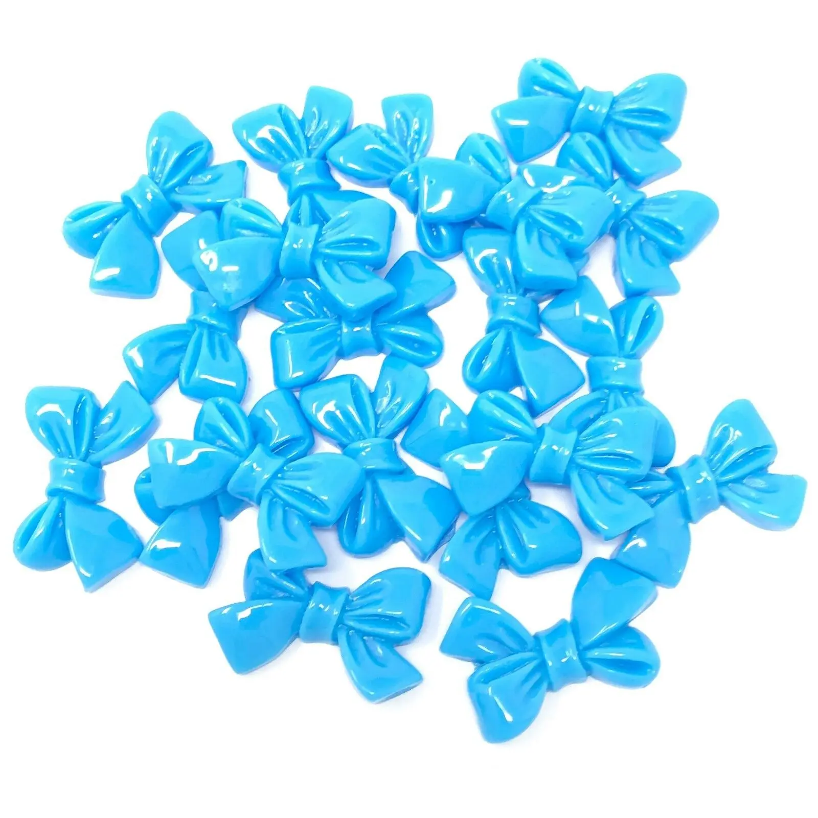 

50pcs Dark Blue 25x16mm Resin Bows Flatbacks Craft Embellishments