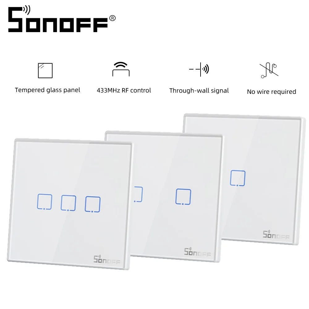 

Пульт дистанционного управления SONOFF RF 86 типа настенная панель 433 МГц модули передатчика Автоматизация работает с SONOFF RF/T1/4CH PRO/Bridge