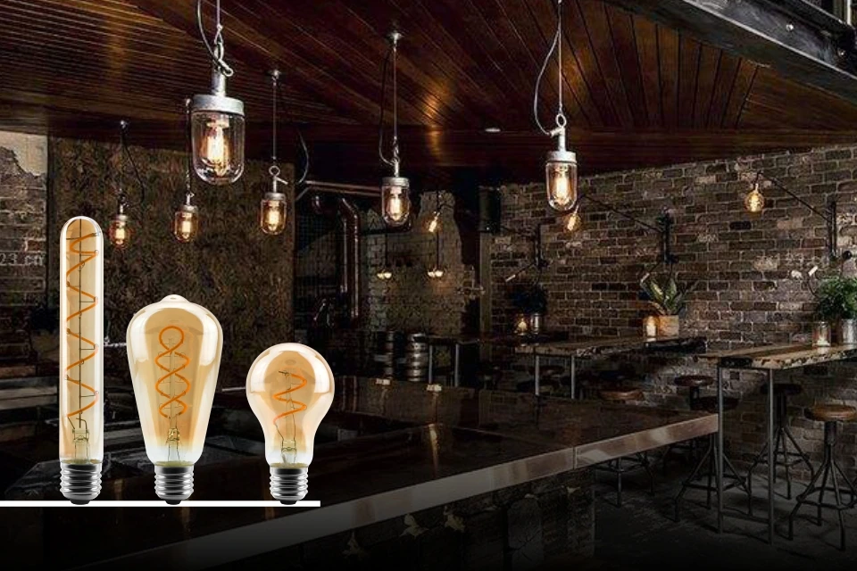 T45 ST64 G80 G95 G125 T225 Spiral Light LED Filament Bulb 4W 2200K Retro Vintage Lamps Decorative Lighting Dimmable Edison Lamp