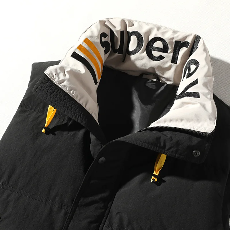 Новый жилет без рукавов с капюшоном зимний трендовый мужской в стиле хип-хоп