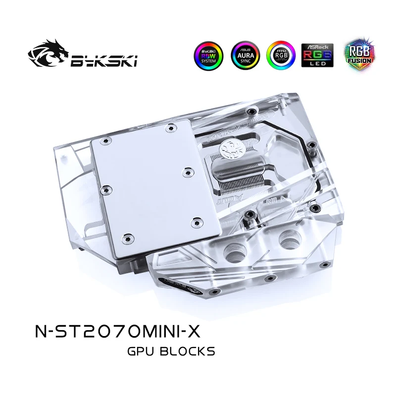 Водяной блок Bykski для ZOTAC RTX2070 8GD6 MINI OC/RTX 2060 AMP/RTX Super Mini/2070 нагнетатель/крышка из