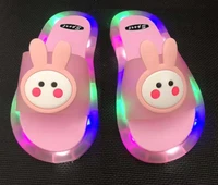 2022 footwear luminous jelly summer childrens led slipper girls slippers pvc non slip beach sandals kids home bathroom blue