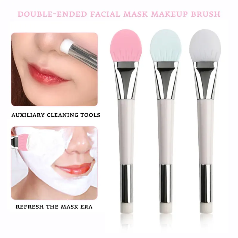 

1Pcs Makeup Brush Face Mask Silicone Cosmetic Beauty Tool Blackhead Remover Double-Head DIY Mud Mixing Facial Skin Care