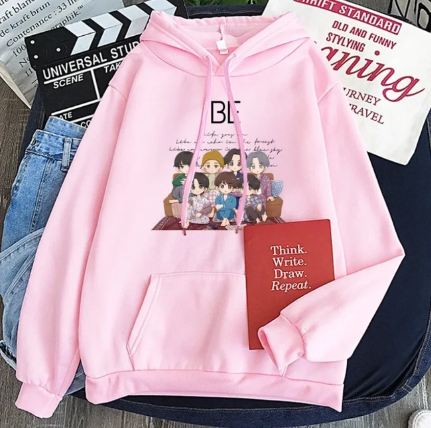 Fashion Bangtan Boys BE Hoodies Men Women Sweatshirt Pullovers Autumn Winter Streetwear Girls Clothes Cartoon Hoodie | Мужская одежда