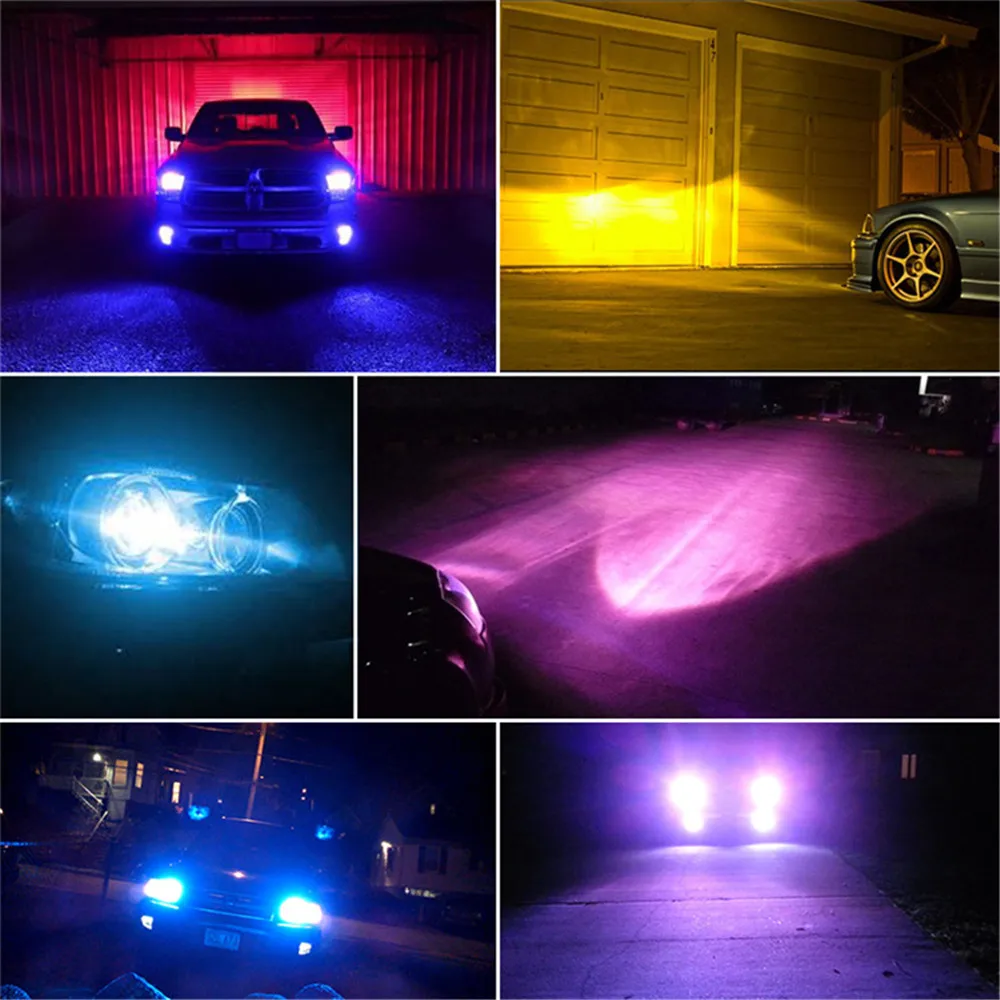 1 пара Автомобильные светодиодные лампы H4 H7 RGB H1 H3 H11 9005 9006 9007 9012 9004 880 881|Передние