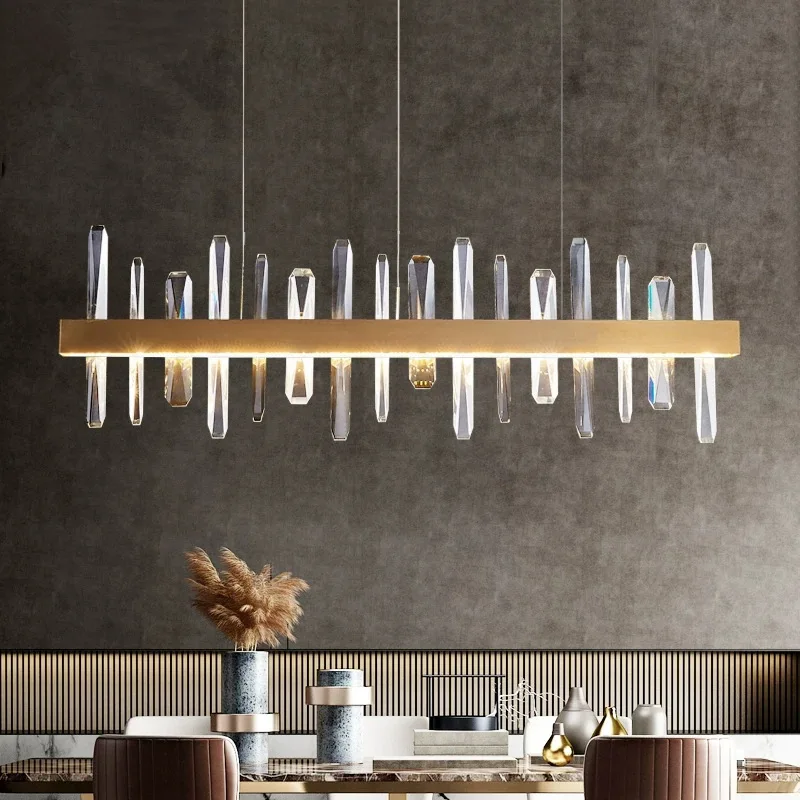 

Light luxury post-modern minimalist crystal restaurant minimalist dining table creative personality net red bar chandelier
