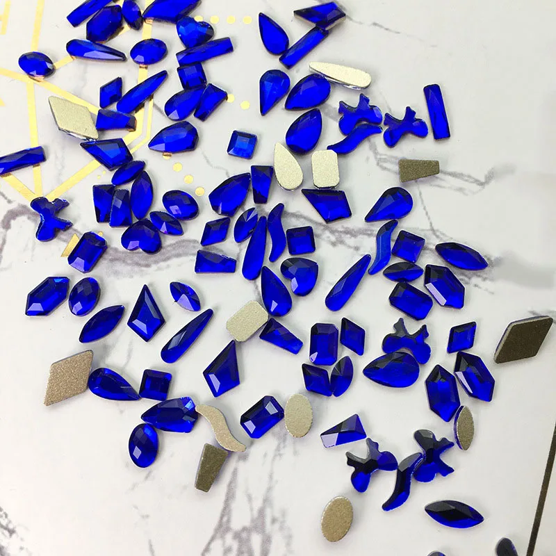 

Swarovsky 144 шт. синяя форма Кристалл Блестящий 3D дизайн ногтей Стразы Красочные самодельные 3D украшения для ногтей шармы с плоской задней сторо...