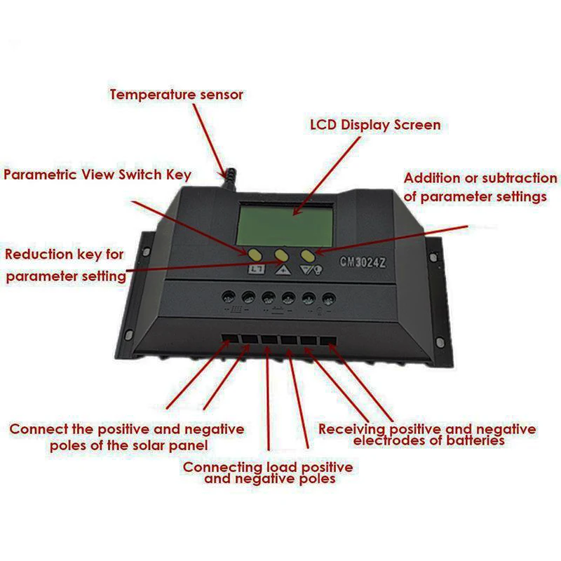 Инструмент Солнечный контроллер заряда электропитания инверторы 12В/24В 30А ABS | Дом