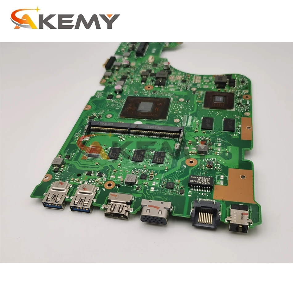 AKEMY X555QG Laptop Motherboard For ASUS X555BP Original Mainboard 8GBRAM A99420 R5M420