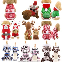 winter new beautiful comfortable sweet cute santa claus elk christmas clothes jacket sweater hoodie cat and dog clothes