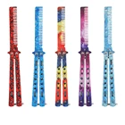 Складной нож-бабочка, расческа из нержавеющей стали, учебная расческа для обучения, искусственная Парикмахерская, искусственная щетка для ножа, 1 шт.