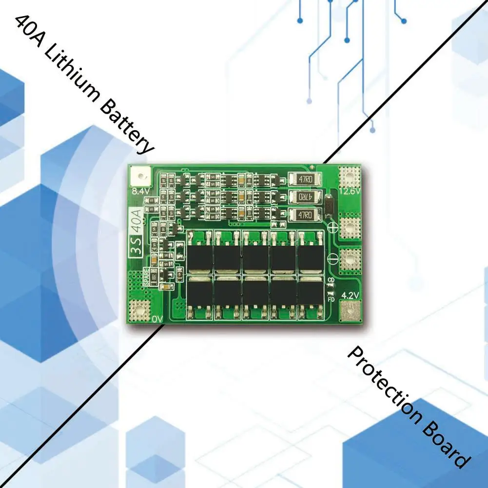 3S 40A литий-ионная литиевая батарея зарядное устройство модуль PCB плата защиты BMS