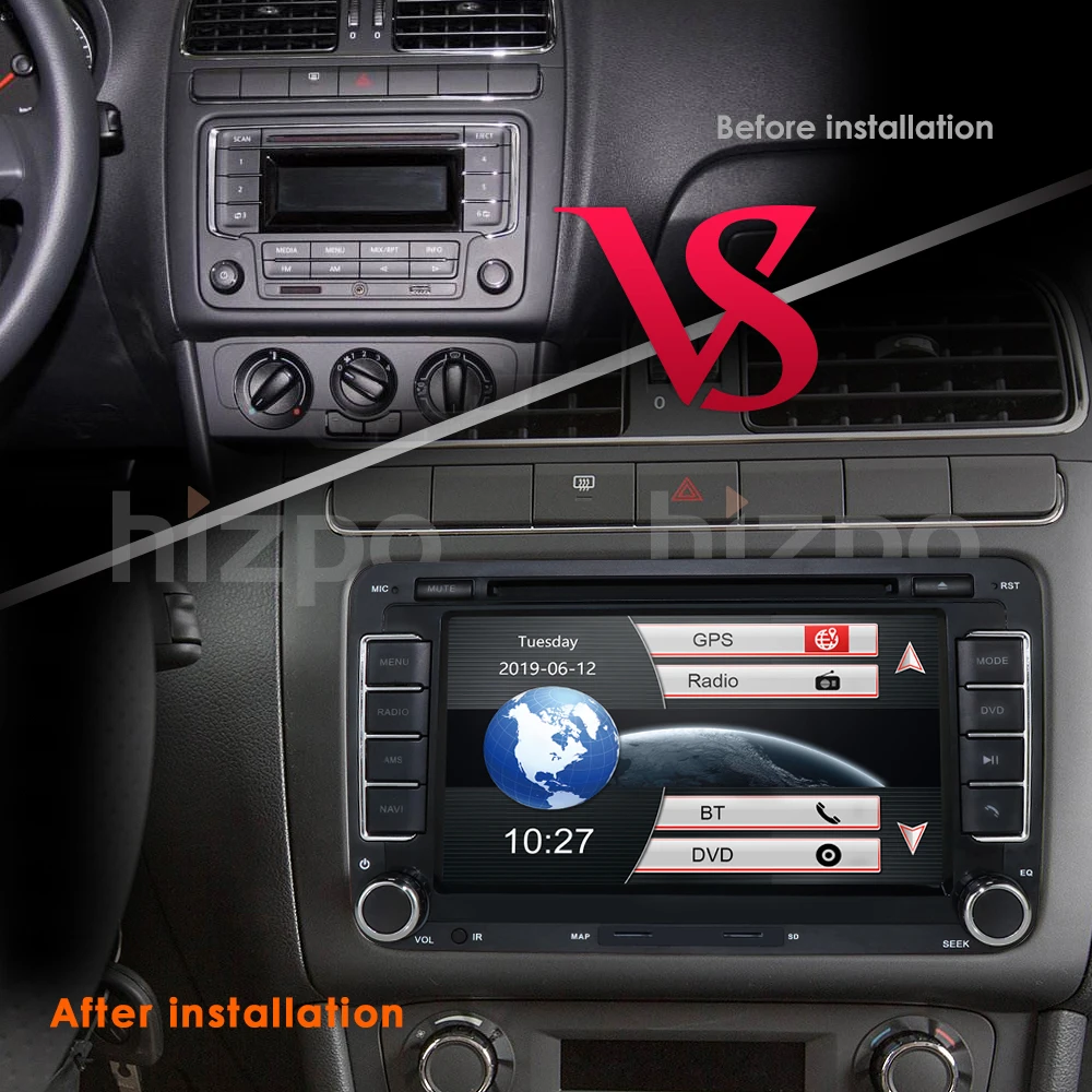 Ossuret 7 ''2 din Автомобильный dvd-радиоплеер gps навигация для VW Golf/6/Golf/5/Passat/b7/cc/b6/SEAT/Skoda Bluetooth FM стерео плеер