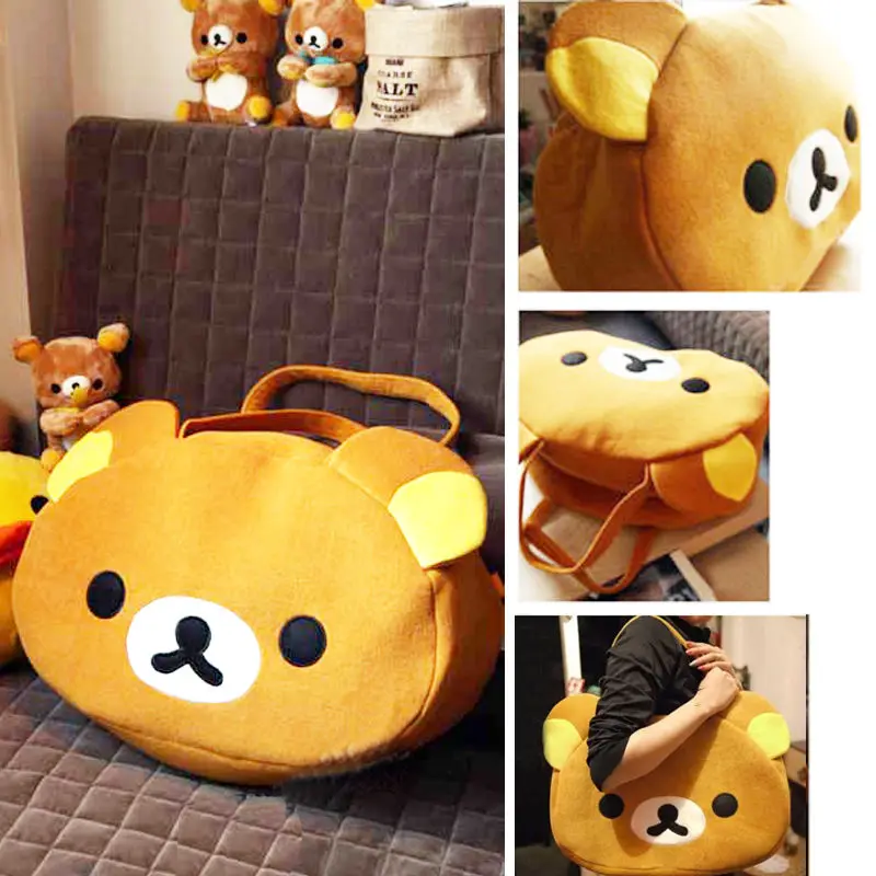 Симпатичная большая сумка Rilakkuma через плечо плюшевый расслабляющий коричневый