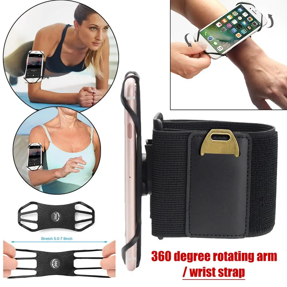 

SALE Universal Cell Phone Holder Wristband Fit For iPhone X XS XR MAX 7 8 Plus 360 Rotatable Running Sport Wrist Arm Band