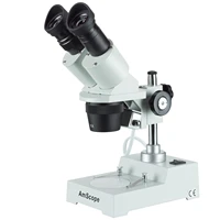 special offer amscope 10x 30x compact multi lens stereo microscope with angled head metal pillar stand top lighting