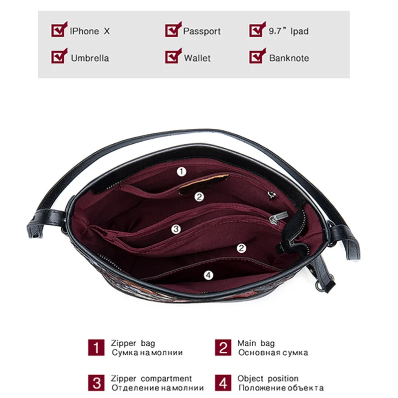 Сумка MVA женская из натуральной кожи маленький саквояж на плечо Роскошный