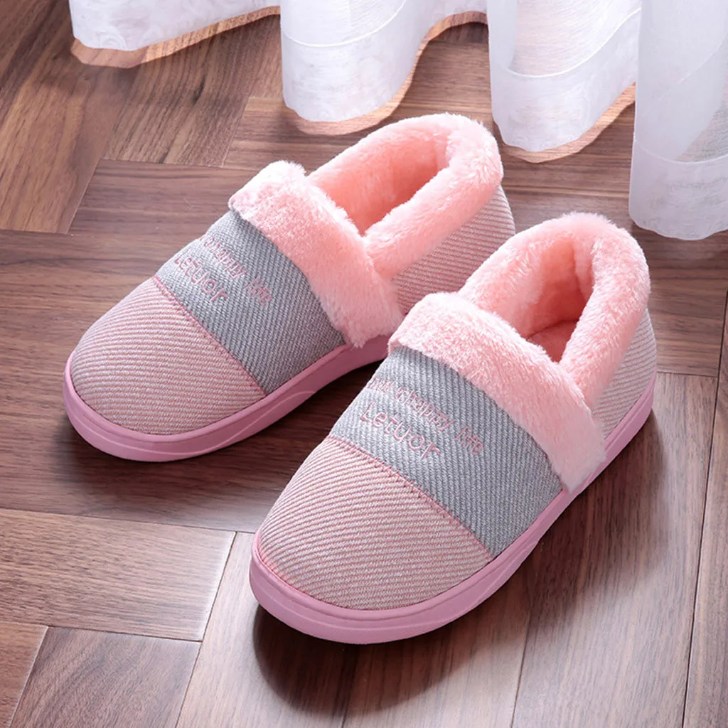 Зимние милые домашние тапочки Теплая обувь женские удобные pantuflas большие размеры