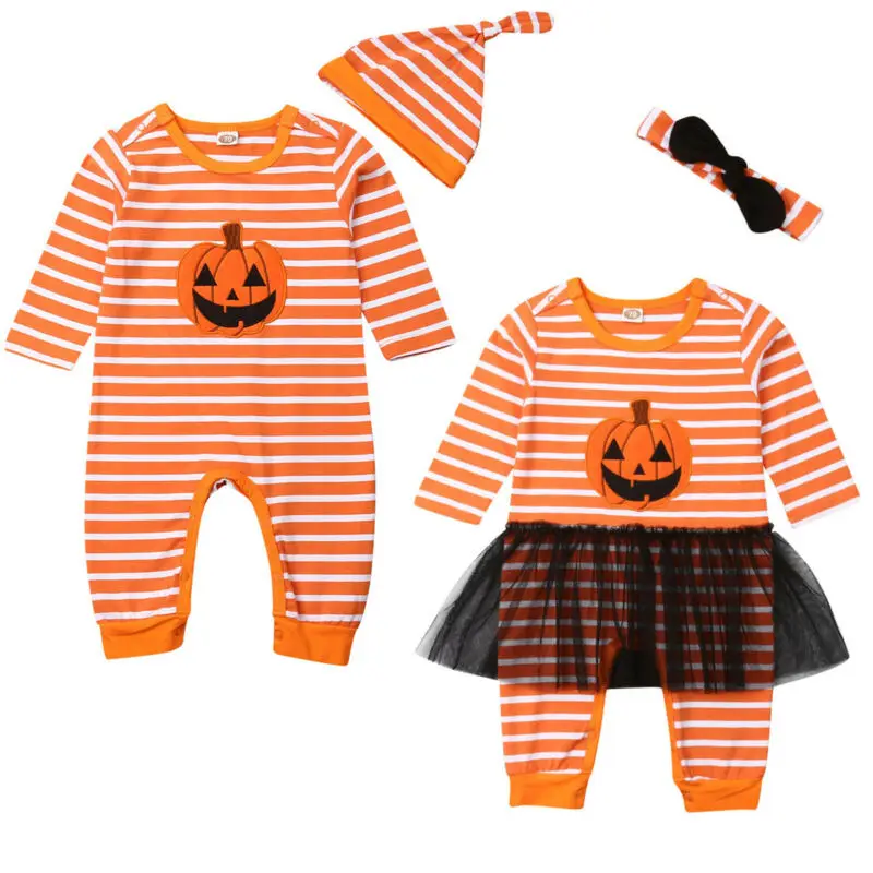 

0-24M Baby Halloween One-piece Romper Clothes Newborn Babies Girl Boy Pumpkin Clothing Long Sleeve Jumpsuit Outfit