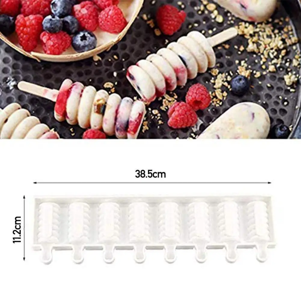 

8 Cell Silicone Gourd Ice Cream Mold Summer DIY Dessert Tools Popsicle Kitchen Cube Kitchen Ice Molds Maker R5D7