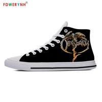 obituary street band mens casual shoes customized printed men high top canvas shoes breathable casual lace up shoes