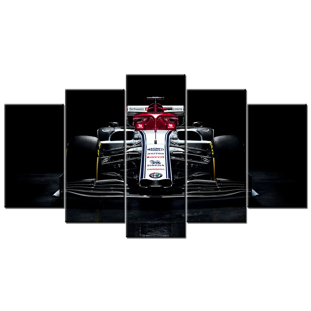 5 шт. картины на холсте Alfa Romeo F1 гоночный автомобиль Картины HD с Плакаты модульные