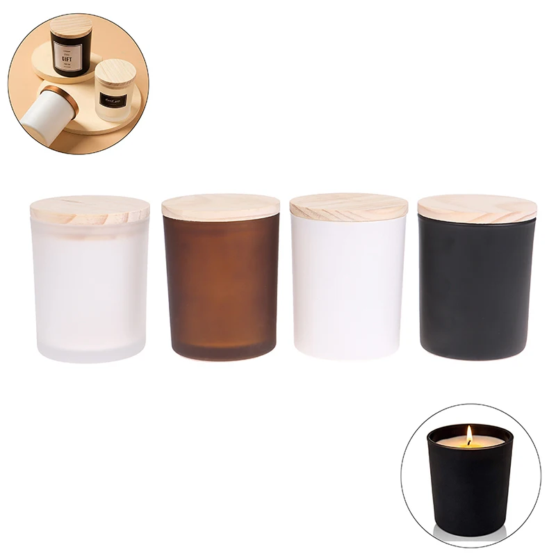Candle Cup Environmentally Soybean Candle Glass Bottle With Wooden Lid