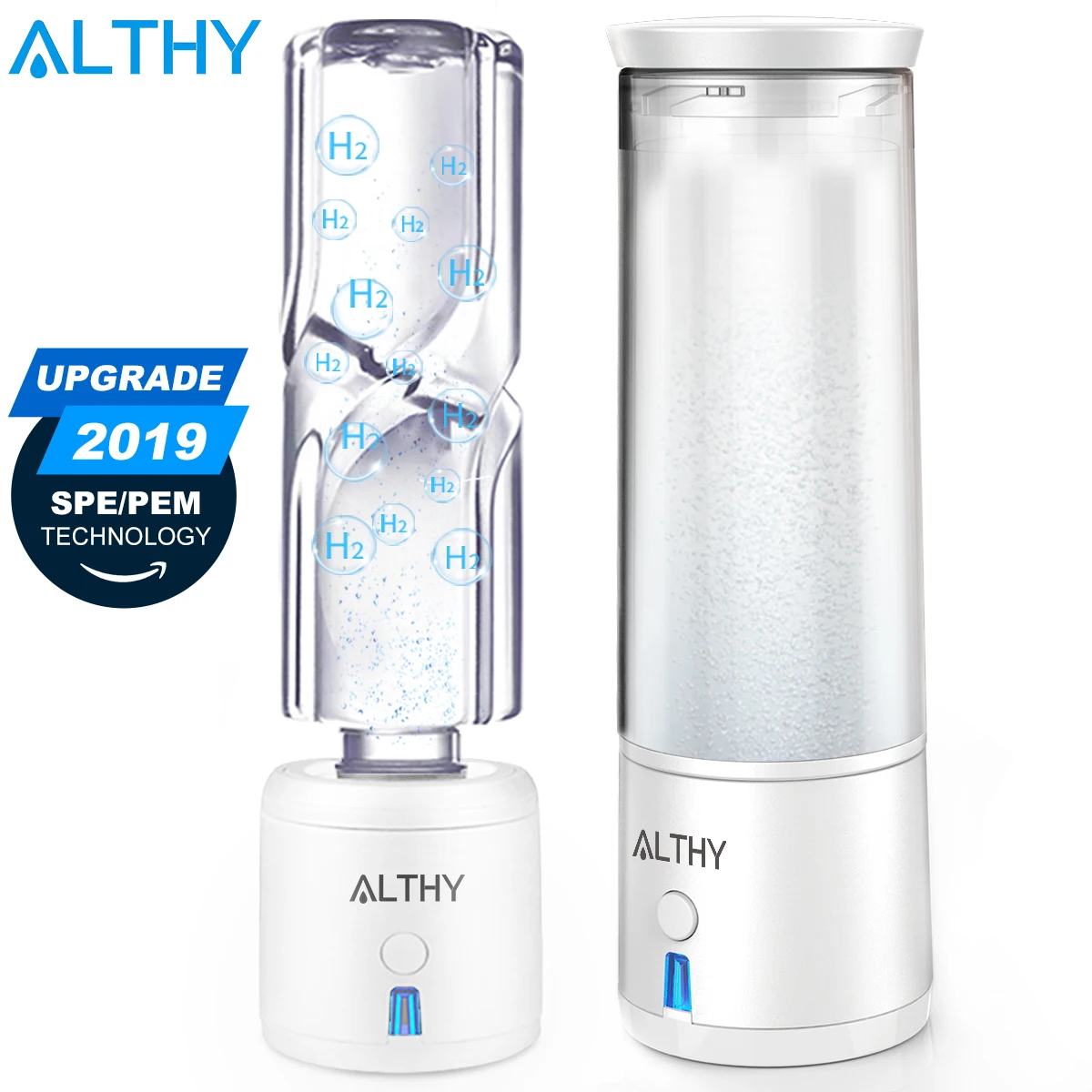 

ALTHY SPE PEM Hydrogen Rich Water Generator Bottle lonizer H2 Maker Electrolysis Cup Anti-Aging Portable USB Rechargeable