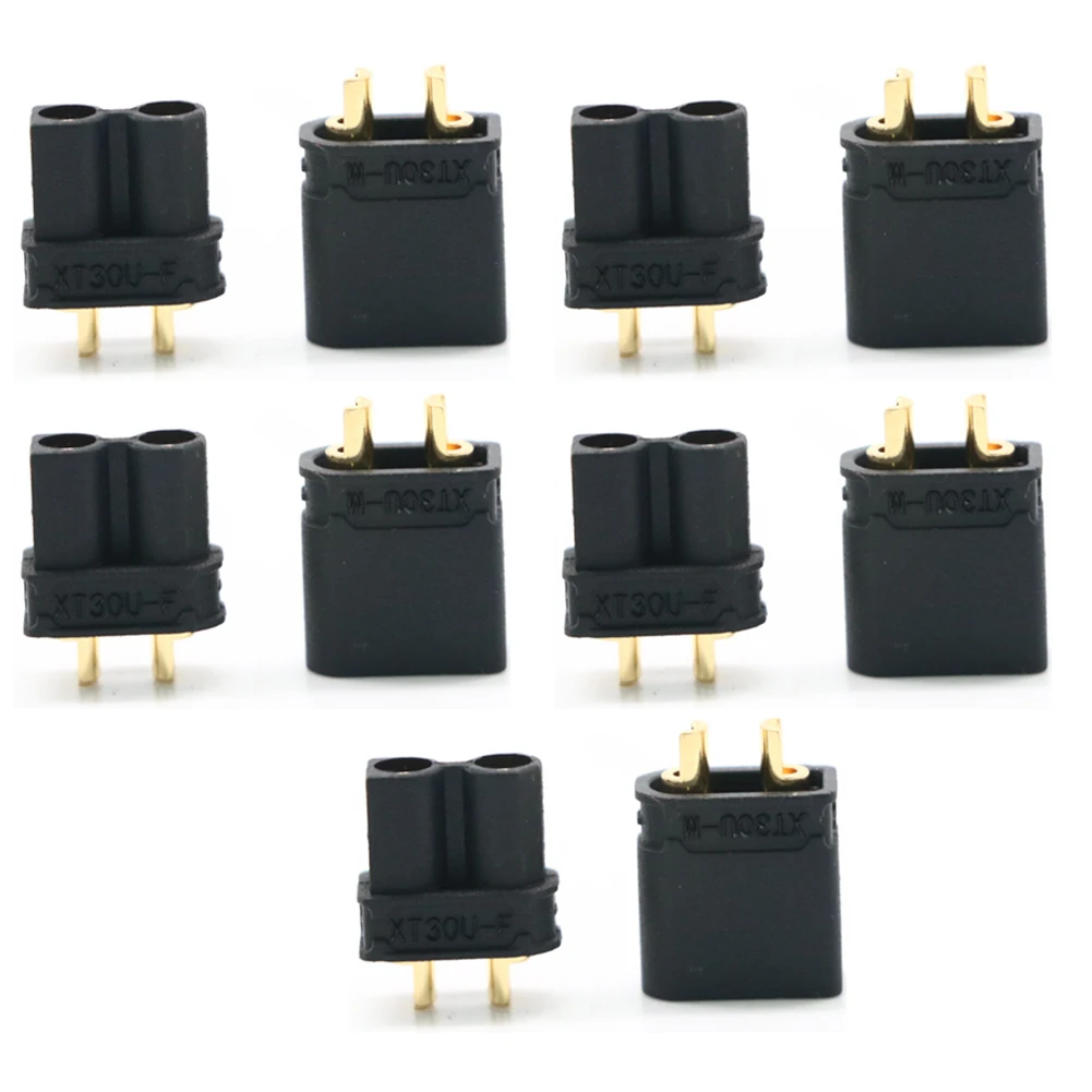 100 unids/lote Amass XT30U, 2mm, conector antideslizante macho + hembra 2mm, conector dorado/actualizaci&oacute;n de enchufe XT30 ( 50 pares)-5