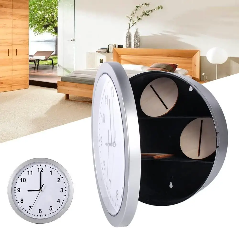 

Hidden Secret Wall Clock Safe Container Box for Money Stash Jewelry Valuables Cash Storage Nordic Wall Clock Living Room Decor