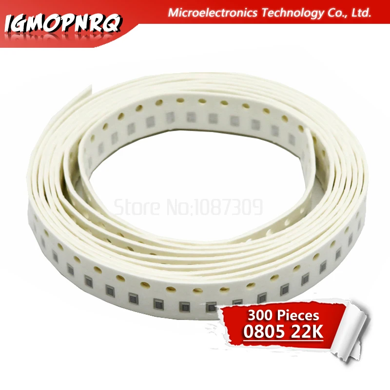 300 шт. 0805 SMD резистор 5% 22K ohm 1 Вт/8 Вт 223|Резисторы| |