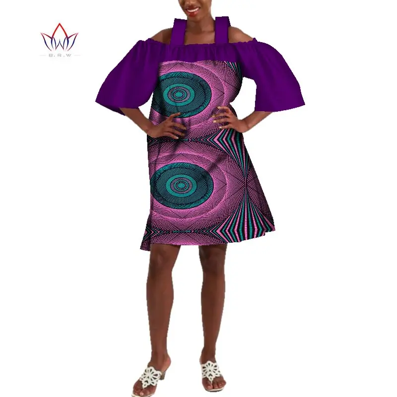 Африканские платья для женщин с лямкой на шее Дашики Африканское платье принтом