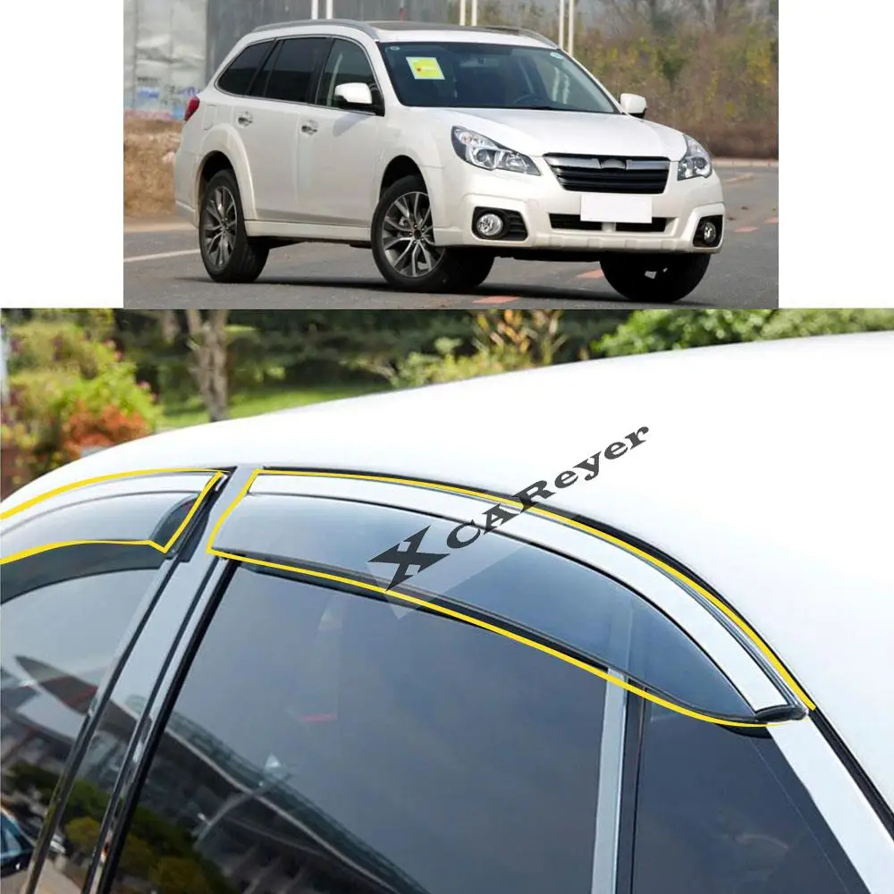 

Стикер для кузова автомобиля SUBARU Outback 2010 2011 2012 2013, пластиковое стекло, ветрозащитный козырек, защита от дождя/солнца, запчасти для вентиляцио...