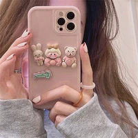 cute three dimensional cartoon doll phone case for iphone13 pro promax mini womens maiden personalize cover anti fall case