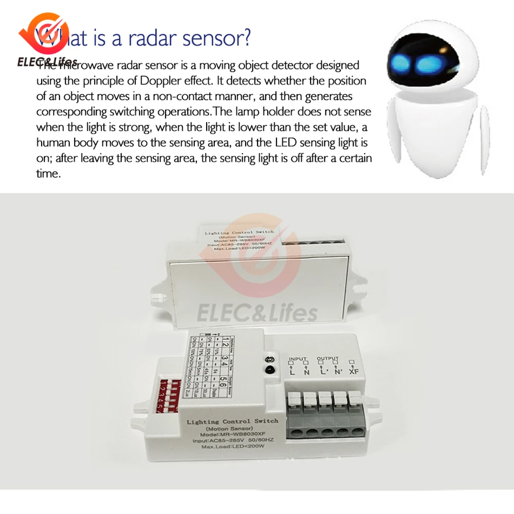 Регулируемая задержка времени яркость дистанционный циферблат микроволновый