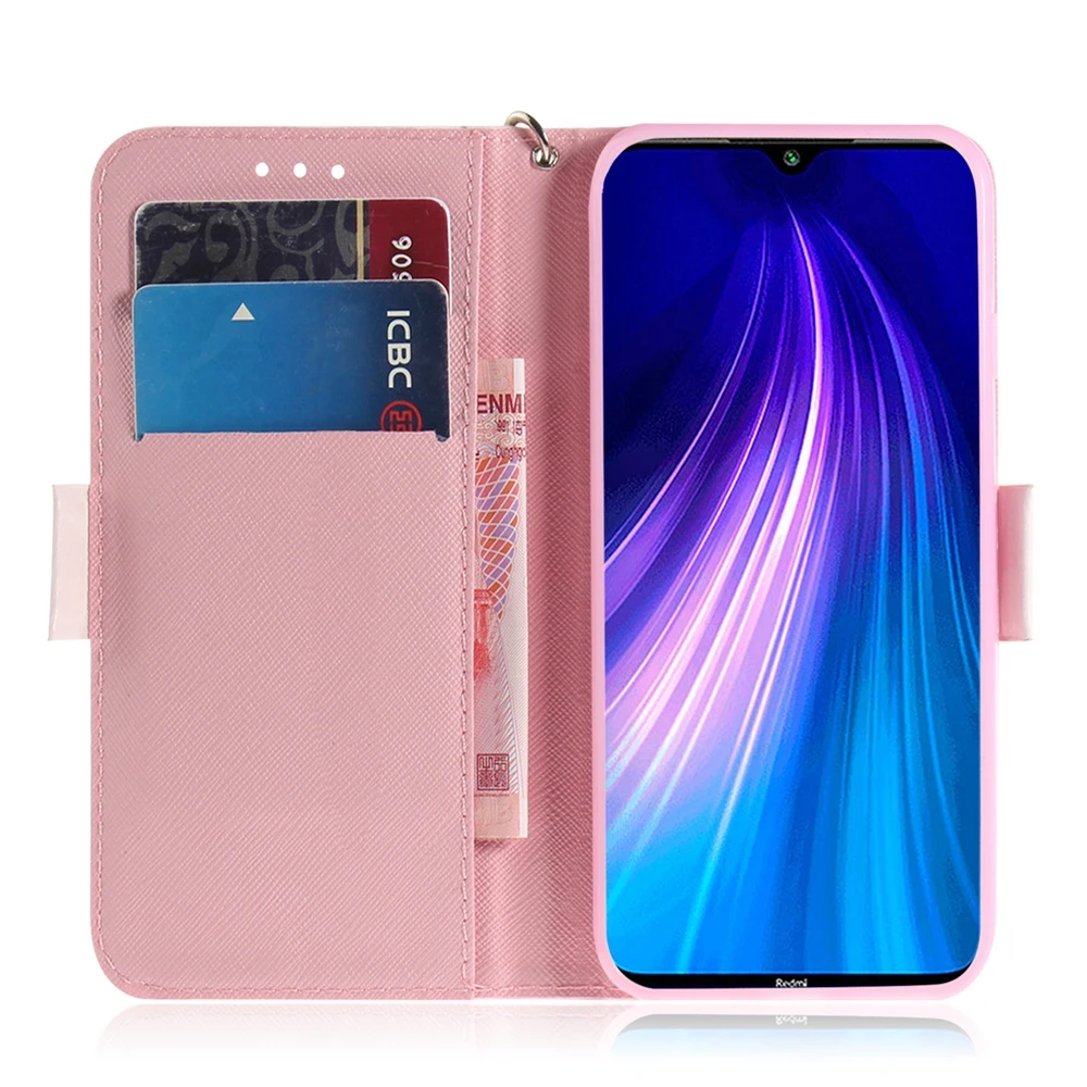 Кожаный чехол для Xiaomi Redmi Note 8 Pro милый мультяшный 3D телефона с пандой Etui Магнитный