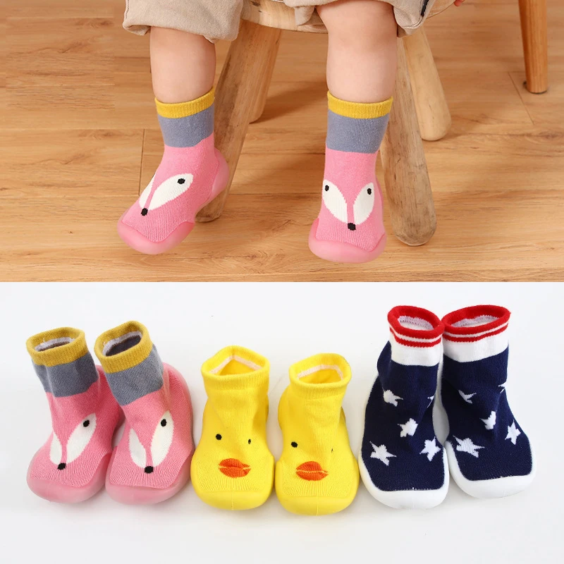 

Cotton Soft Solid Toddler Baby Shoes Unisex Baby Sneakers Girl Kids Soft Rubber Booties Toddler Rubber Sole Anti-slip Slippers