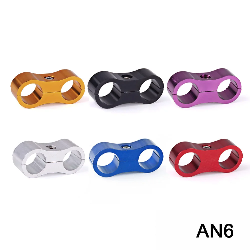 1Piece Stepped Billet Dual AN6 6AN 14MM Braided Hose Separator Clamp Cable Fastener New Wire RS-HR013-AN6 | Автомобили и