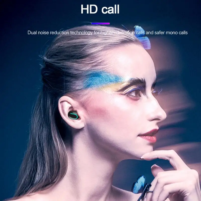 TWS 5,0 Bluetooth 9D стерео наушники беспроводные наушники IPX7 водонепроницаемые наушники 2200 мАч светодиодный умный внешний аккумулятор держатель для телефона