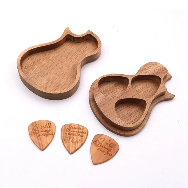 Хит HG гитарный ящик деревянный чехол для хранения гитарных медиаторов с 3