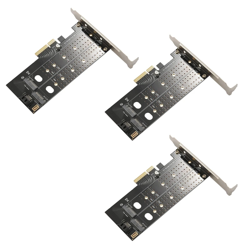 

3x двойной адаптер M.2 Pcie, M2 Ssd Nvme (ключ M) или Sata (ключ B) 22110 к PCI-E 3,0x4, плата расширения контроллера хоста