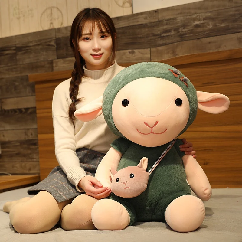 

Hot Lovely Cute Sheep Plush Toy Soft Stuffed Cartoon Animal Lamb With Bag Doll Home Decor Kids Girls Children Birthday Gift