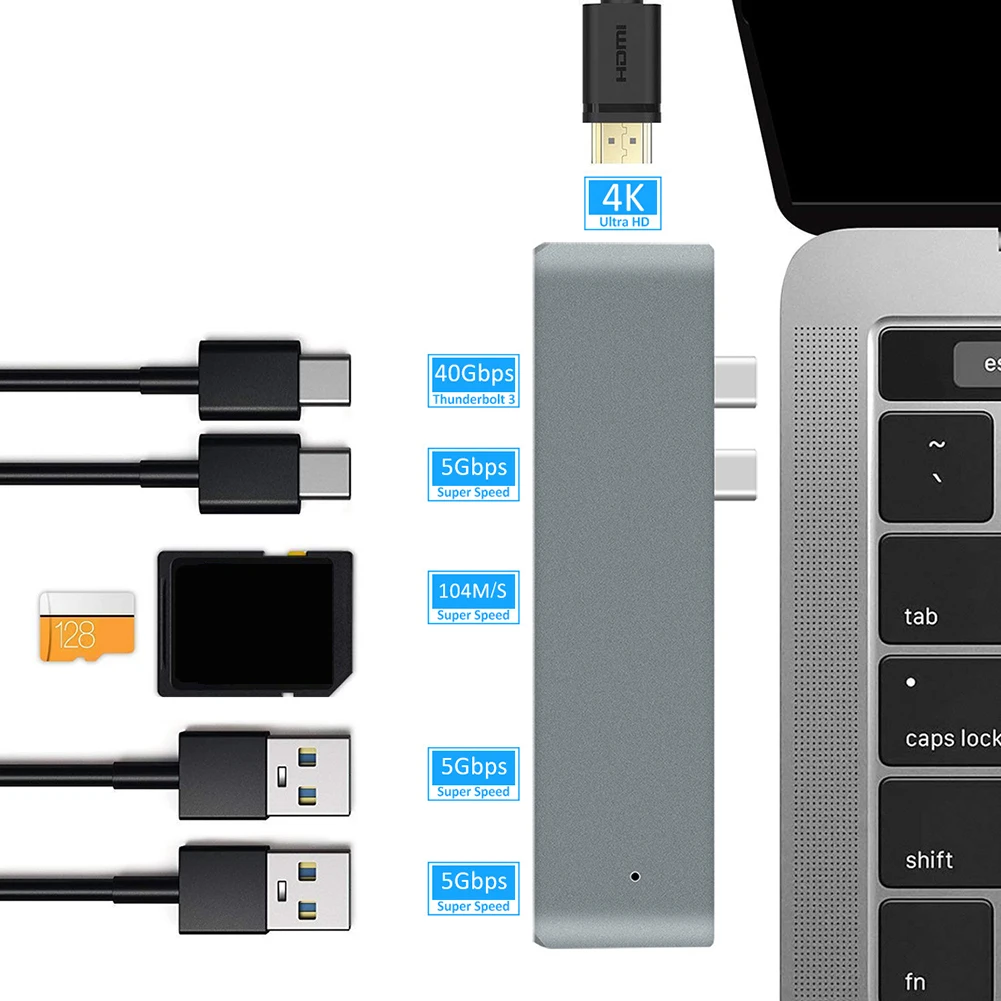 Многофункциональная док-станция с двумя портами USB Type-C и экранами | Компьютеры