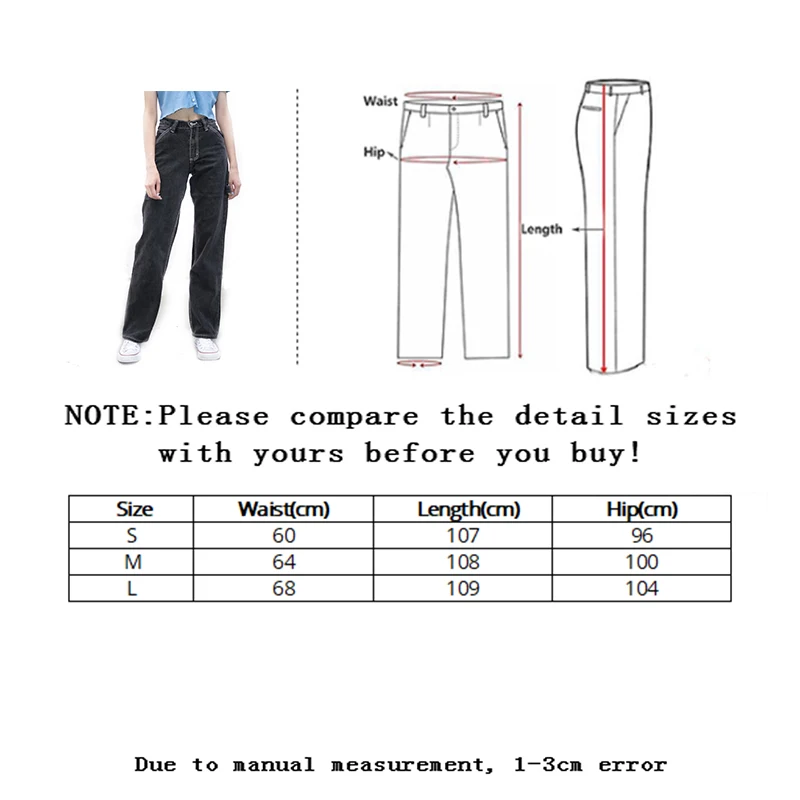 

SLLSKY Women High-rise Faded Black Denim Jeans With White Stitching Straight Leg Denim Pants Casual Spring Autumn 2020 New