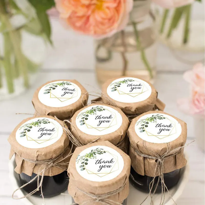1 дюйм в рулоне благодарим вас наклейки зеленые цветы Свадебные микс этикетки для